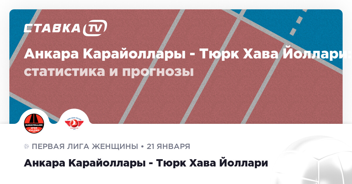 Анкара Карайоллары Тюрк Хава Йоллари прогнозы 21 января 2024 СТАВКА TV