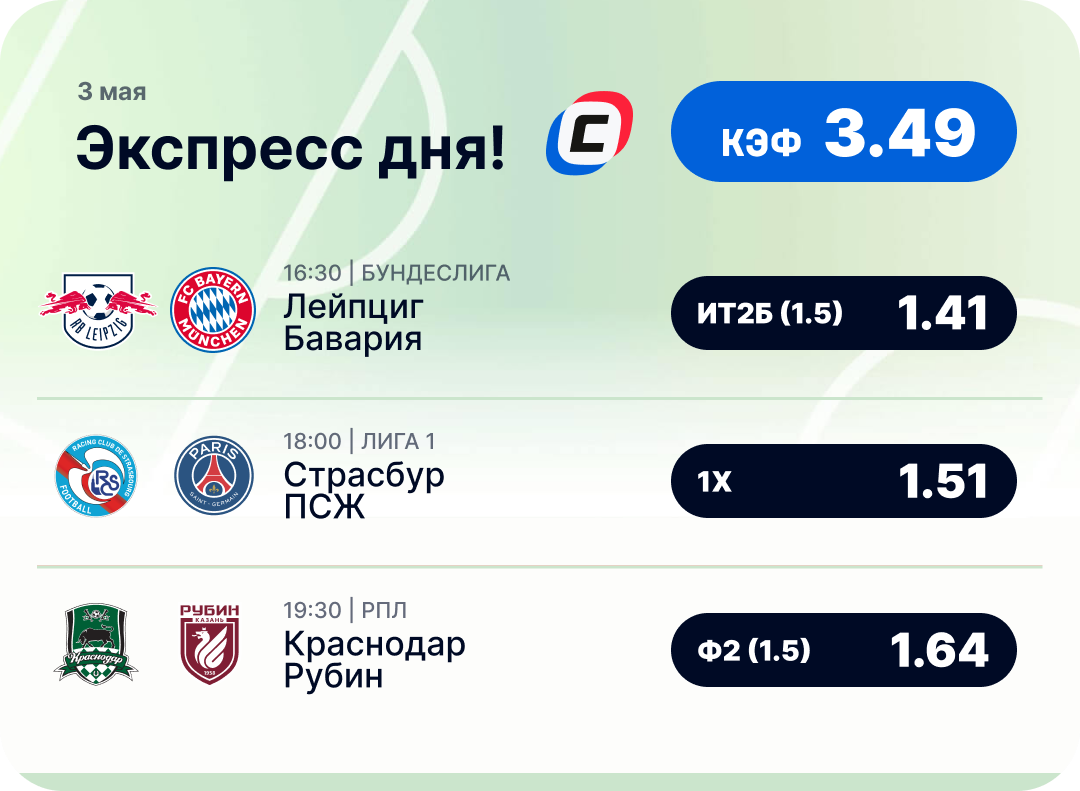 Футбольный экспресс дня на 3 мая №2