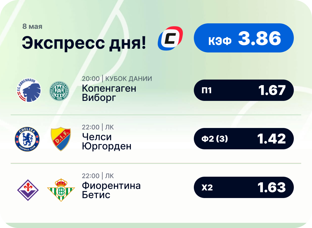 Футбольный экспресс дня на 8 мая №2