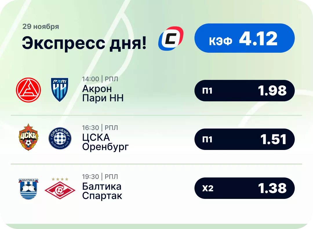 Экспресс на футбол на сегодня Футбольный экспресс дня на 29 ноября №2