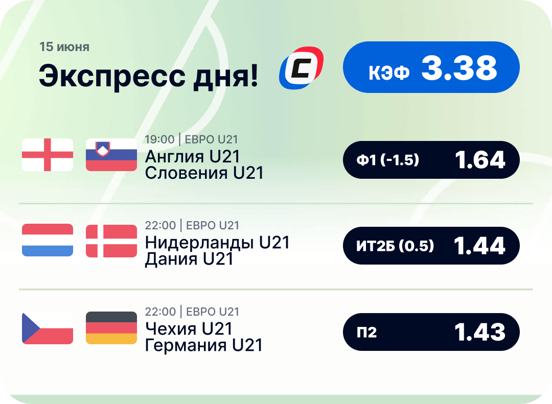 Футбольный экспресс дня на 15 июня №2