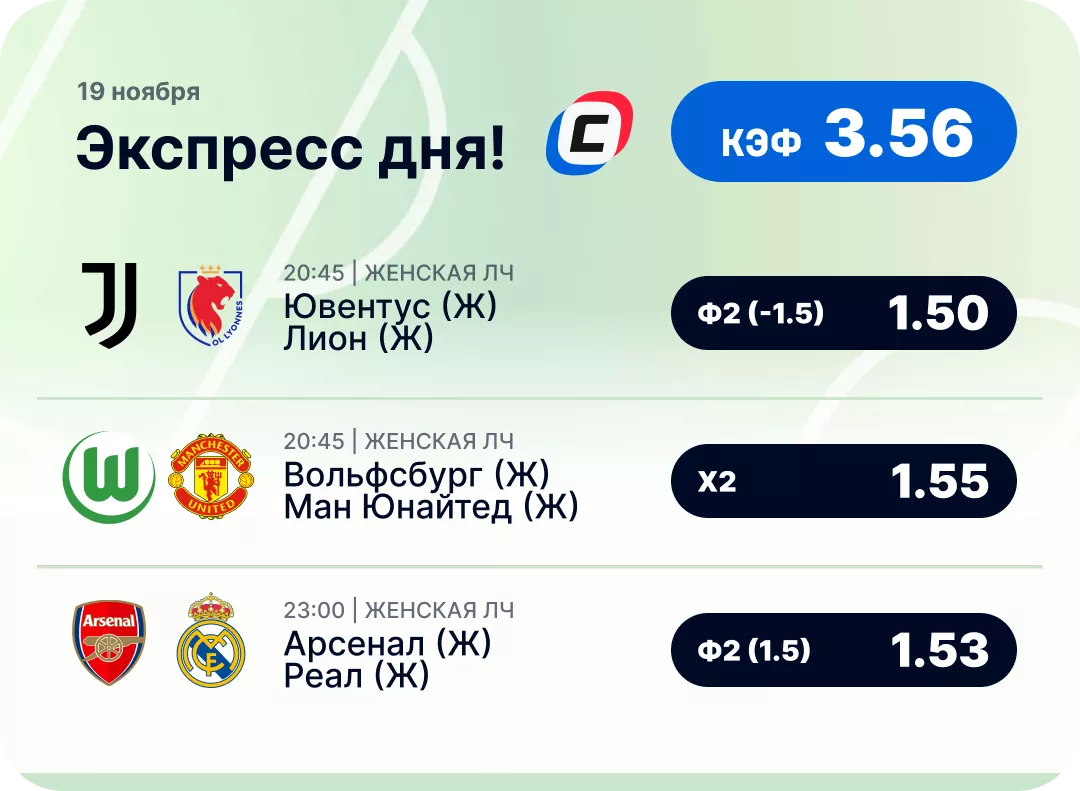 Футбольный экспресс дня на 19 ноября