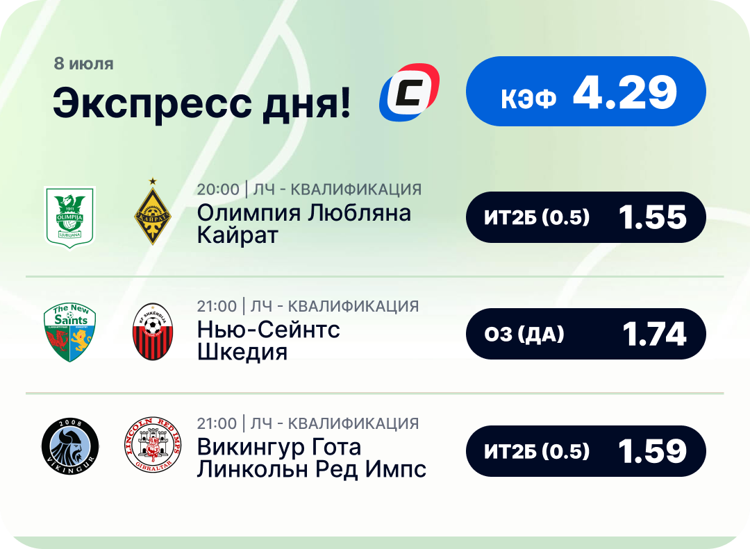 Футбольный экспресс дня на 8 июля №2