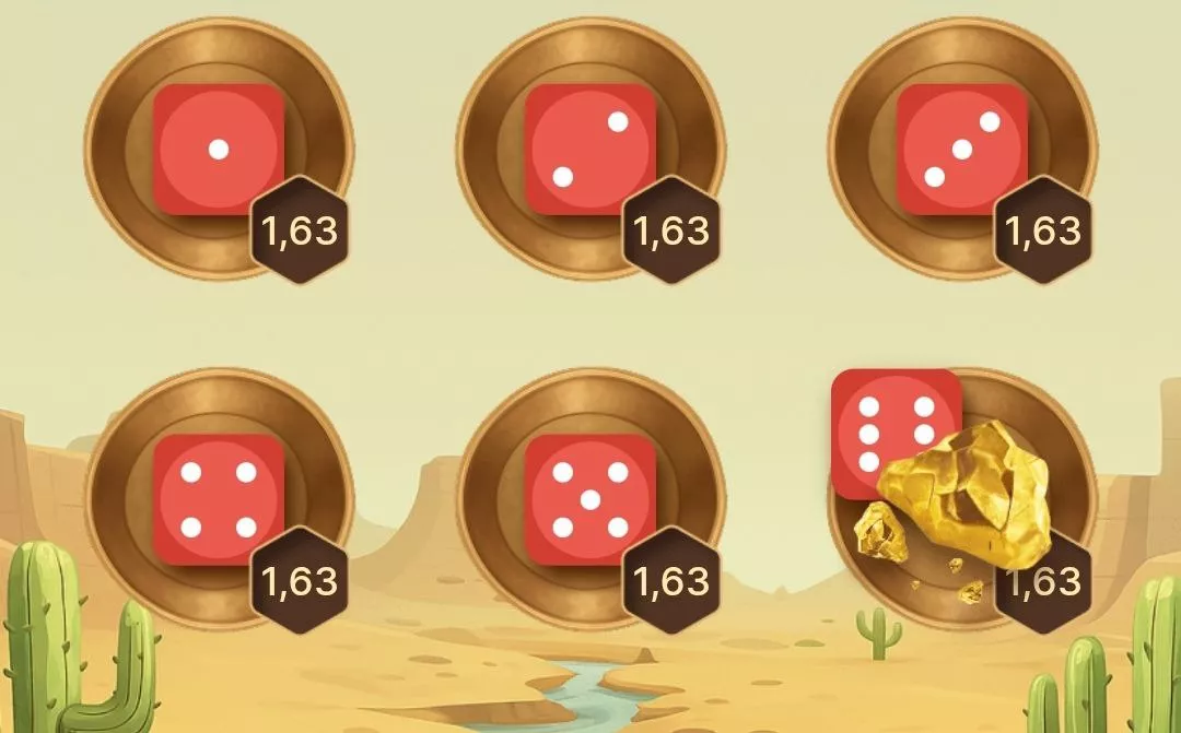 Игральные кубики в игре Золото в БК Фонбет