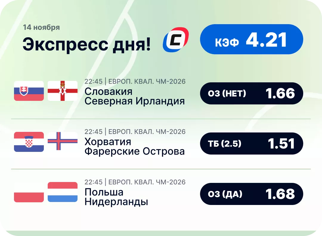 Футбольный экспресс дня на 14 ноября №2