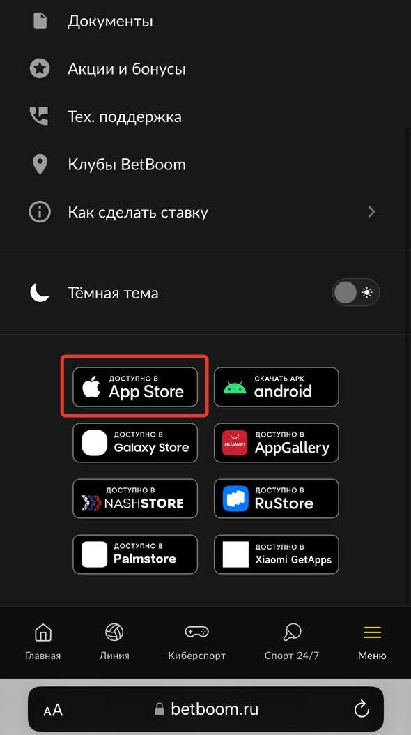 Скачать приложение БетБум с сайта