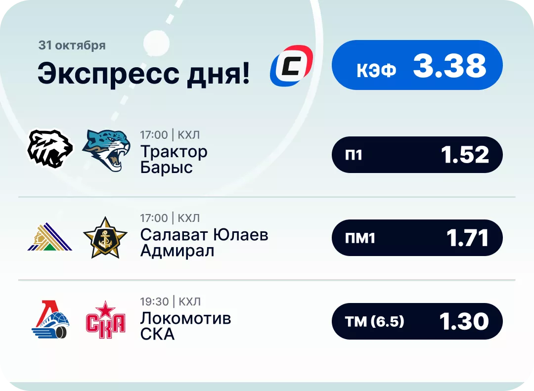 Хоккейный экспресс дня на 31 октября