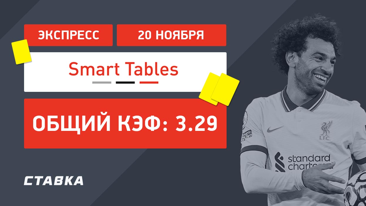 Экспресс от Smart Tables на 20 ноября с коэффициентом 3.29
