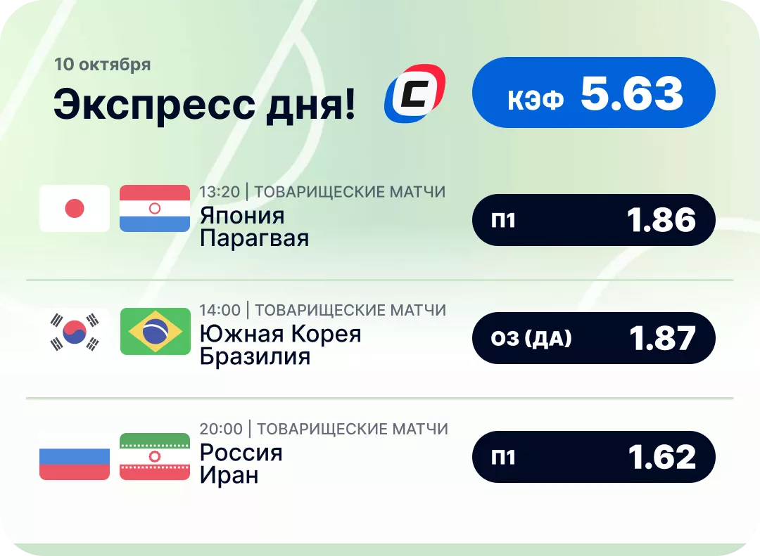 Футбольный экспресс дня на 10 октября №2