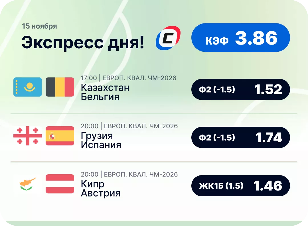 Экспресс дня на 15 ноября Футбольный экспресс дня на 15 ноября №1