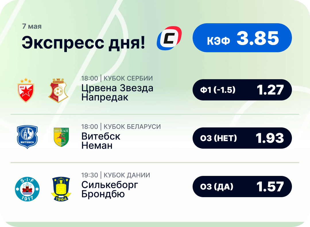 Футбольный экспресс дня на 7 мая №2