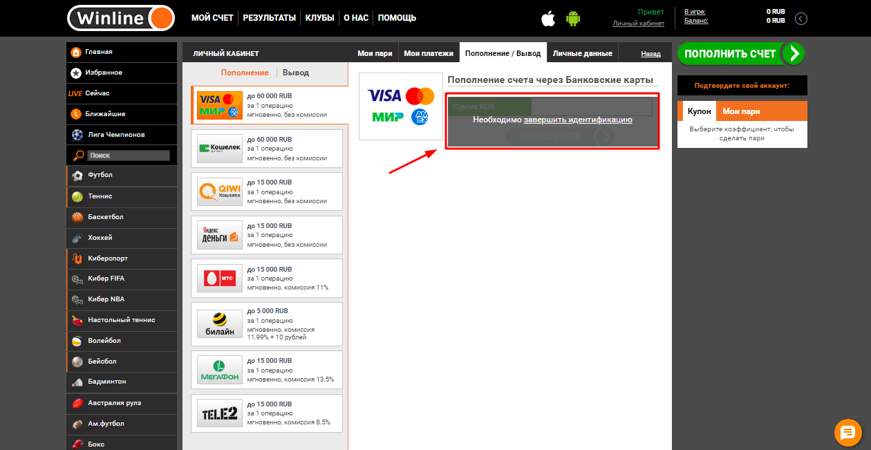 Винлайн не приходит. Идентификация Винлайн. Верификация Винлайн. Как пройти идентификацию в Винлайн. Пример идентификации Винлайн.