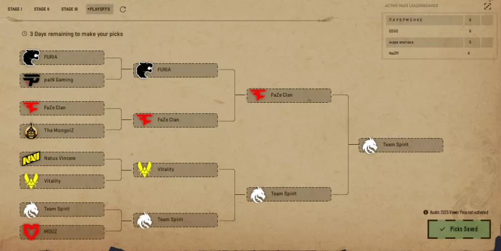 Pick’Em Challenge от СТАВКА TV на плей-офф BLAST.tv Austin Major 2025