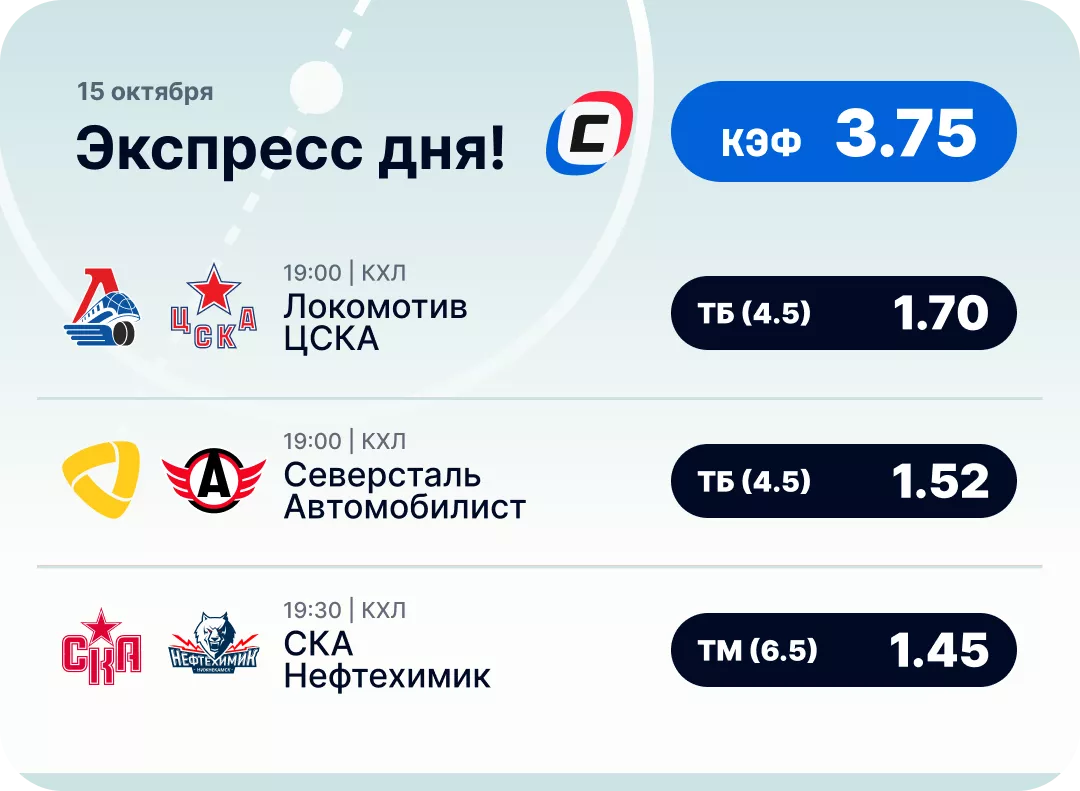 Хоккейный экспресс дня на 15 октября
