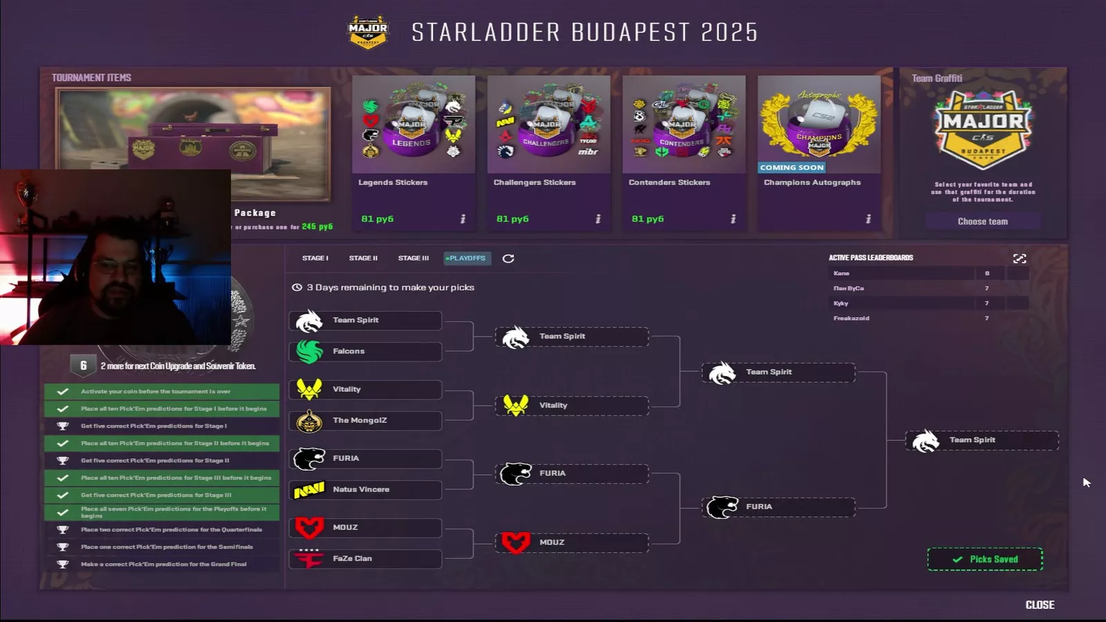 Пикемы на стадию плей-офф StarLadder Budapest Major 2025 Пикемы на стадию плей-офф StarLadder Budapest Major 2025