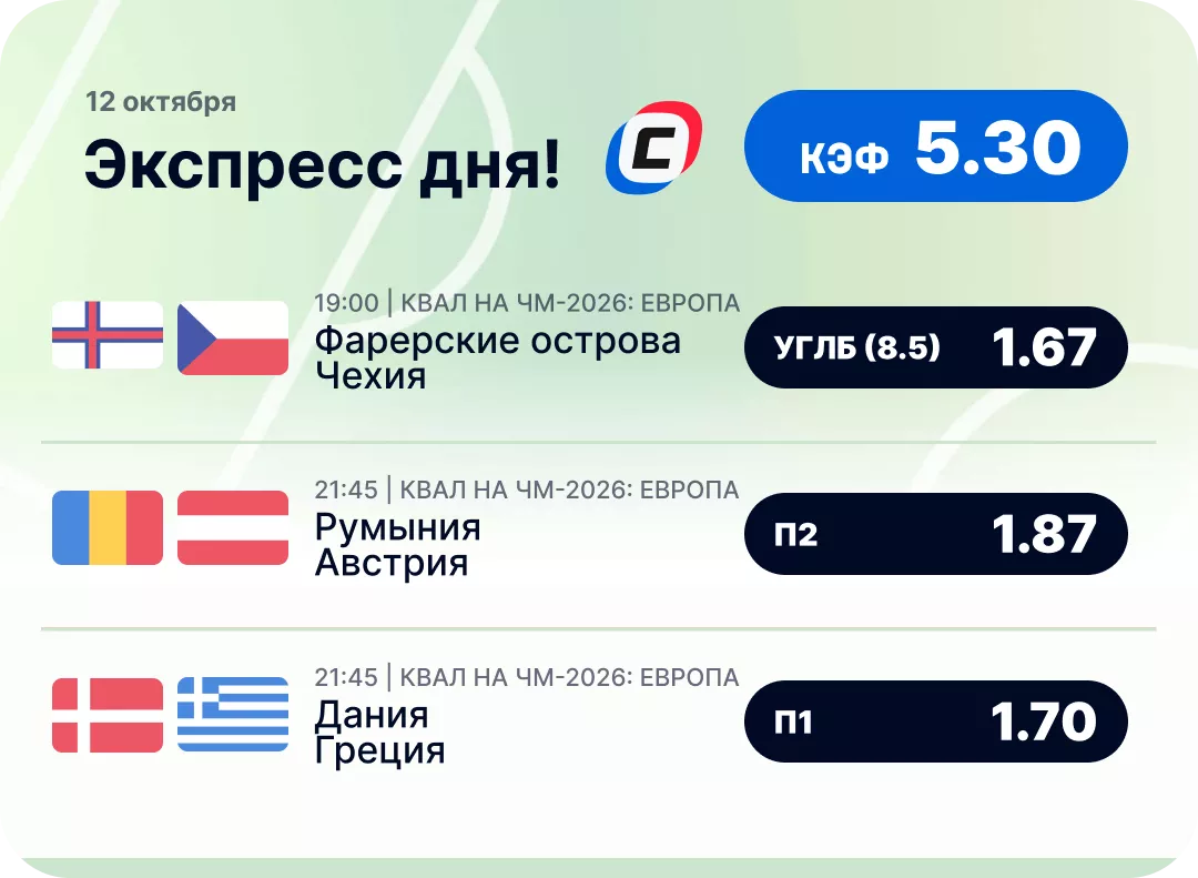 Футбольный экспресс дня на 12 октября