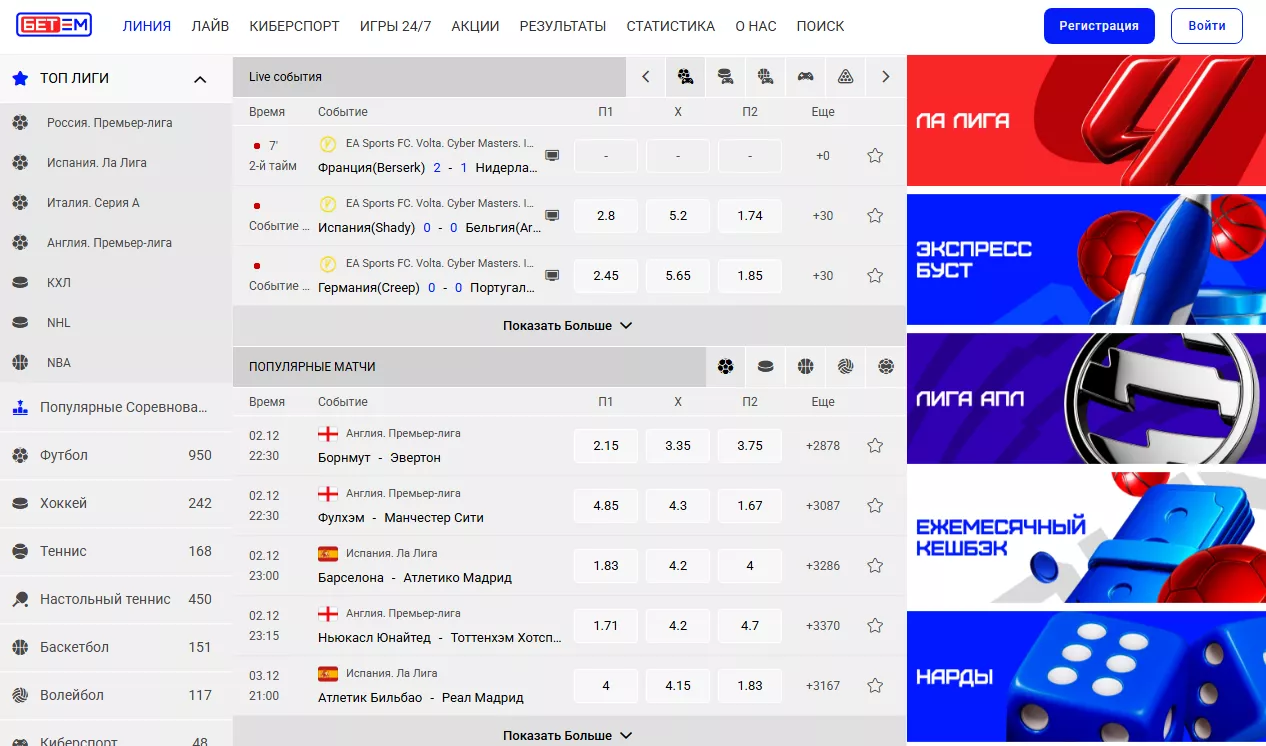 Общий вид линии в БК Бет-М