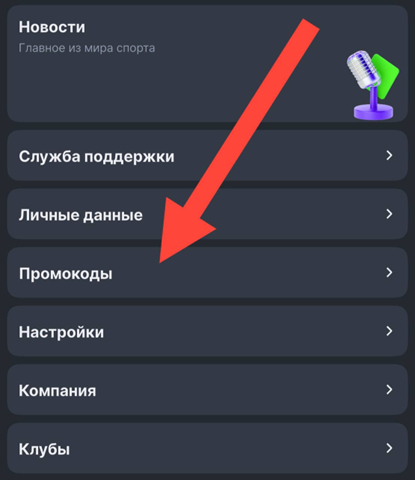 Раздел промокоды в БК Лига Ставок
