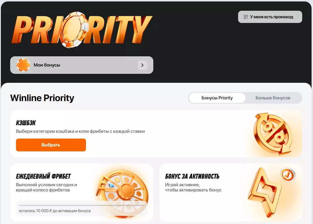 винлайн приорити