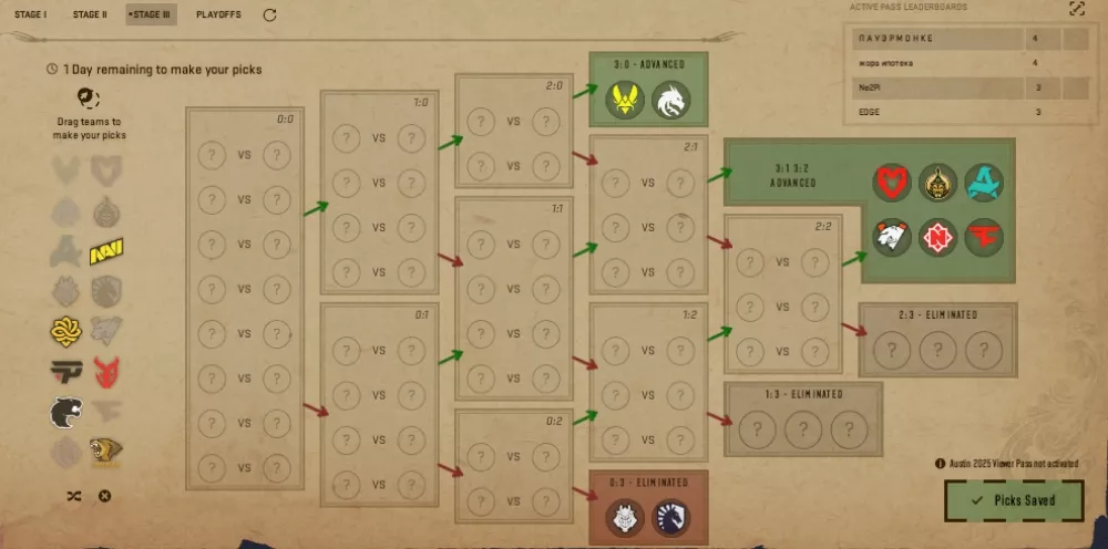Pick’Em Challenge от СТАВКА TV на BLAST Austin Major 2025 Stage 3