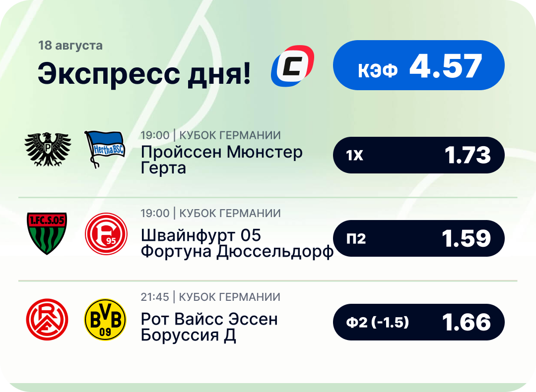 Футбольный экспресс дня на 18 августа №2