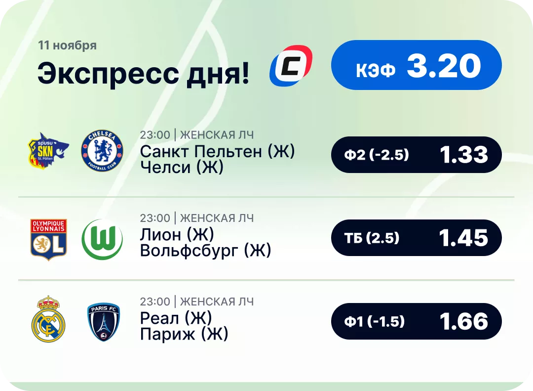 Футбольный экспресс дня на 11 ноября