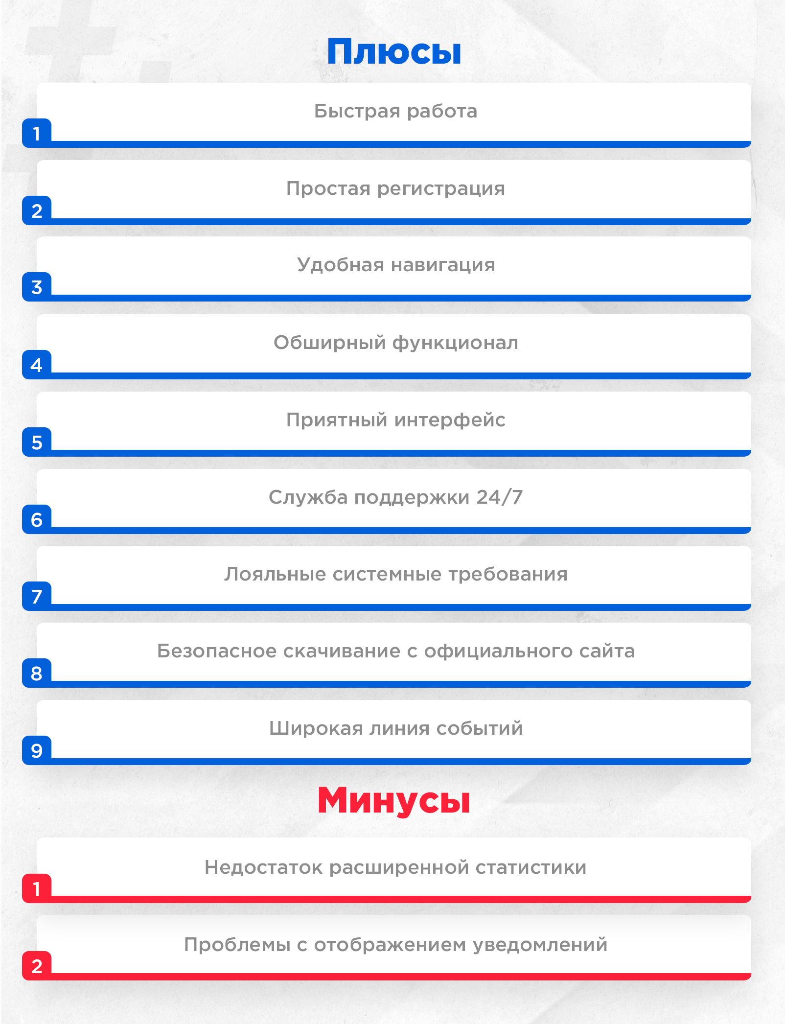 плюсы и минусы приложения мелбет