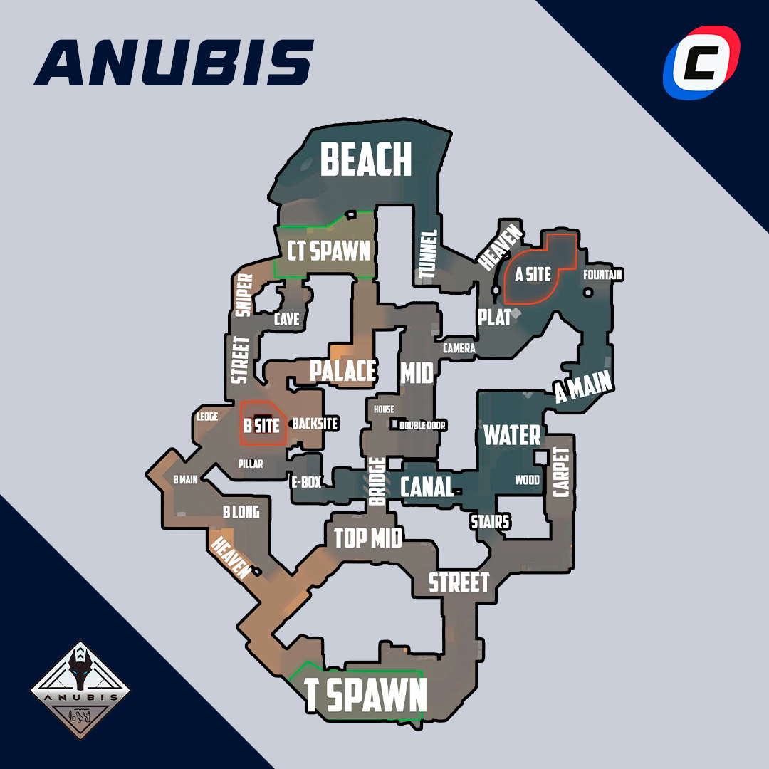 Позиции на Anubis в CS2