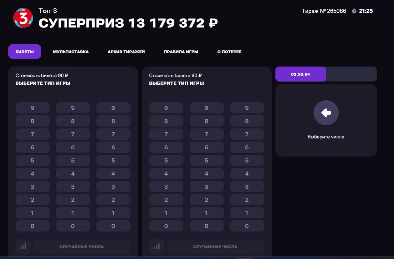 Обзор лотереи Топ-3 Обзор лотереи Топ-3