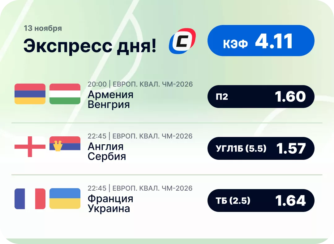 Футбольный экспресс дня на 13 ноября №2