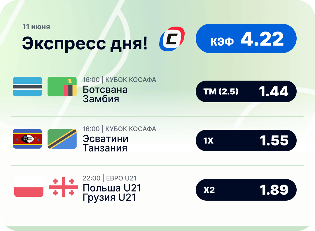 Футбольный экспресс дня на 11 июня №2