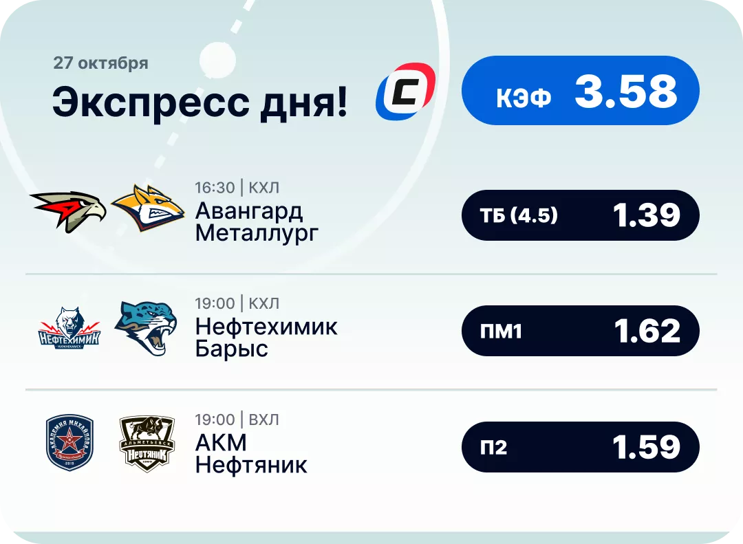 Хоккейный экспресс дня на 27 октября
