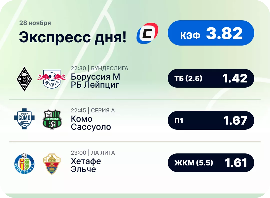 Экспресс дня на сегодня на футбол Футбольный экспресс дня на 28 ноября №1