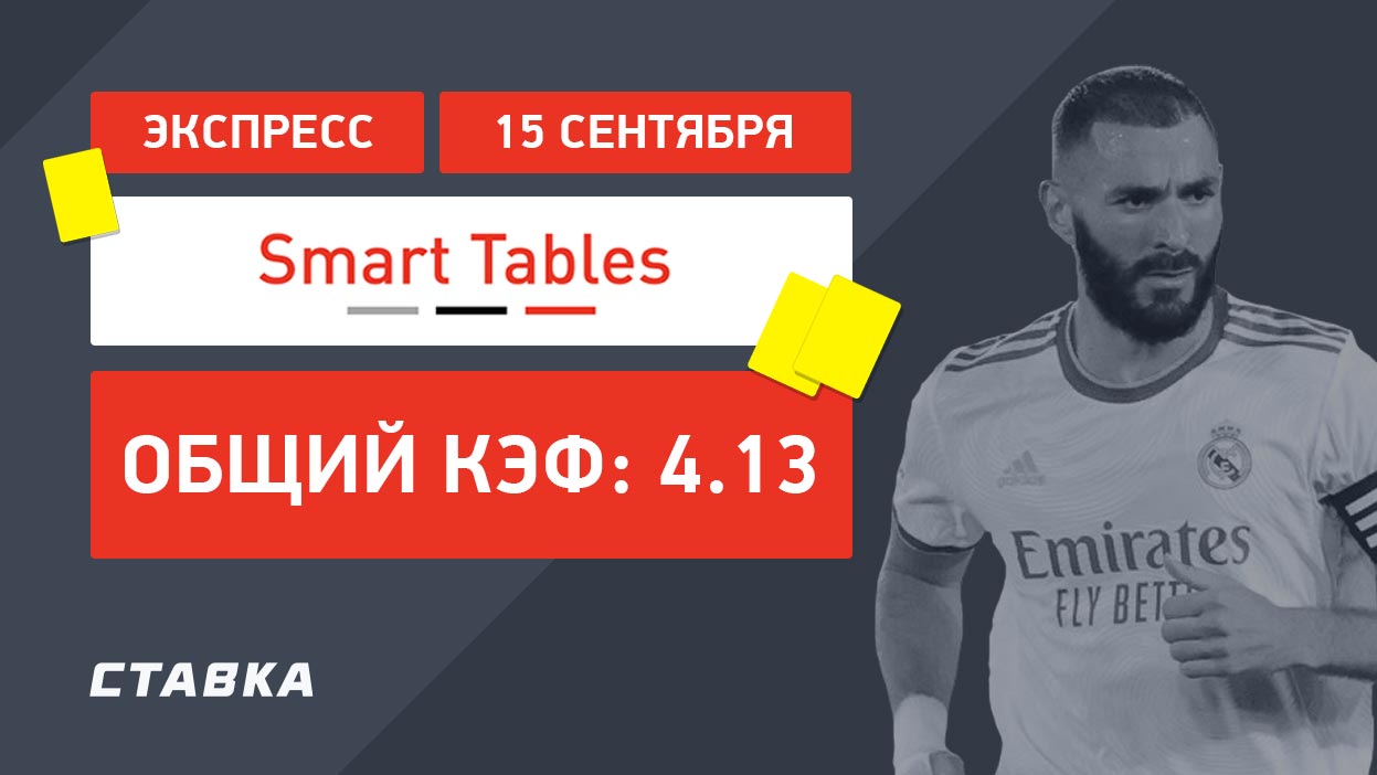Экспресс от Smart Tables на Лигу чемпионов с коэффициентом 4.13