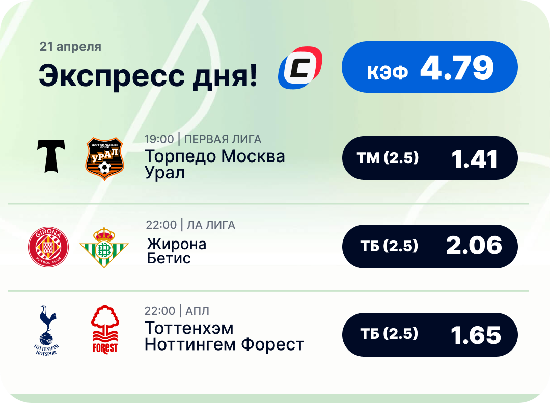 Футбольный экспресс дня на 21 апреля №2