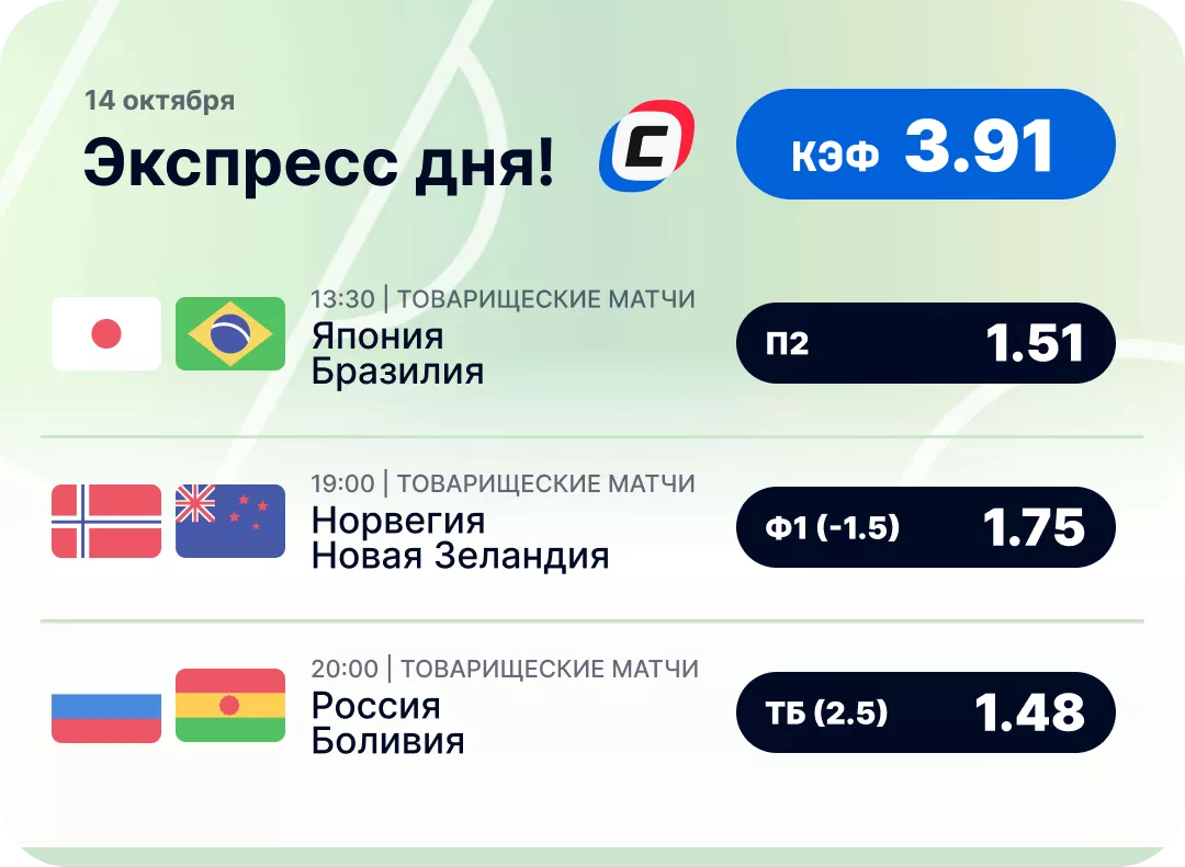 Футбольный экспресс дня на 14 октября №2