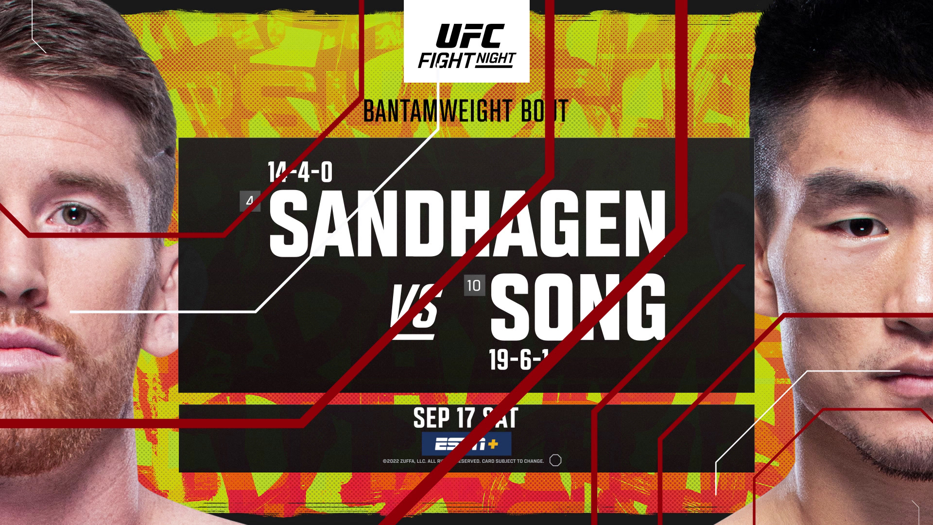 UFC Fight Night: Sandhagen Vs Song прямая трансляция смотреть 18 сентября