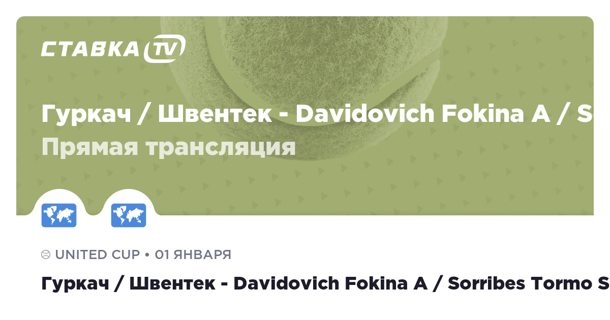 Гуркач / Швентек Davidovich Fokina A / Sorribes Tormo S смотреть ...