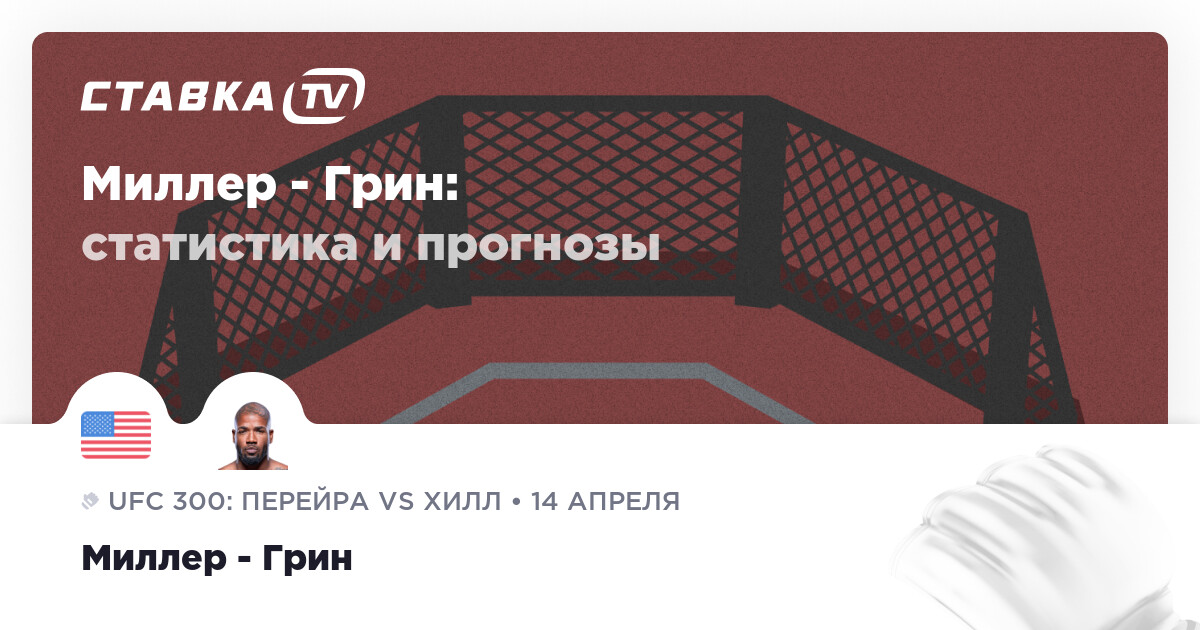Миллер - Грин: прогнозы 14 апреля 2024 | СТАВКА TV