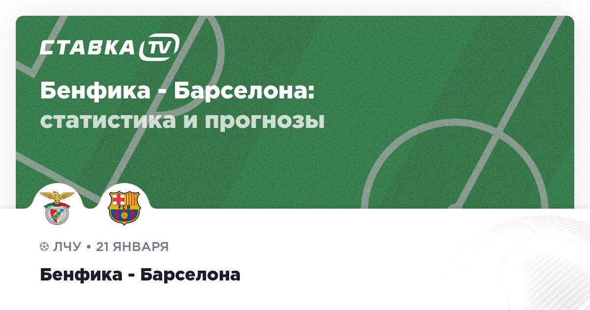 Бенфика - Барселона: прогнозы 21 января 2025 | СТАВКА TV