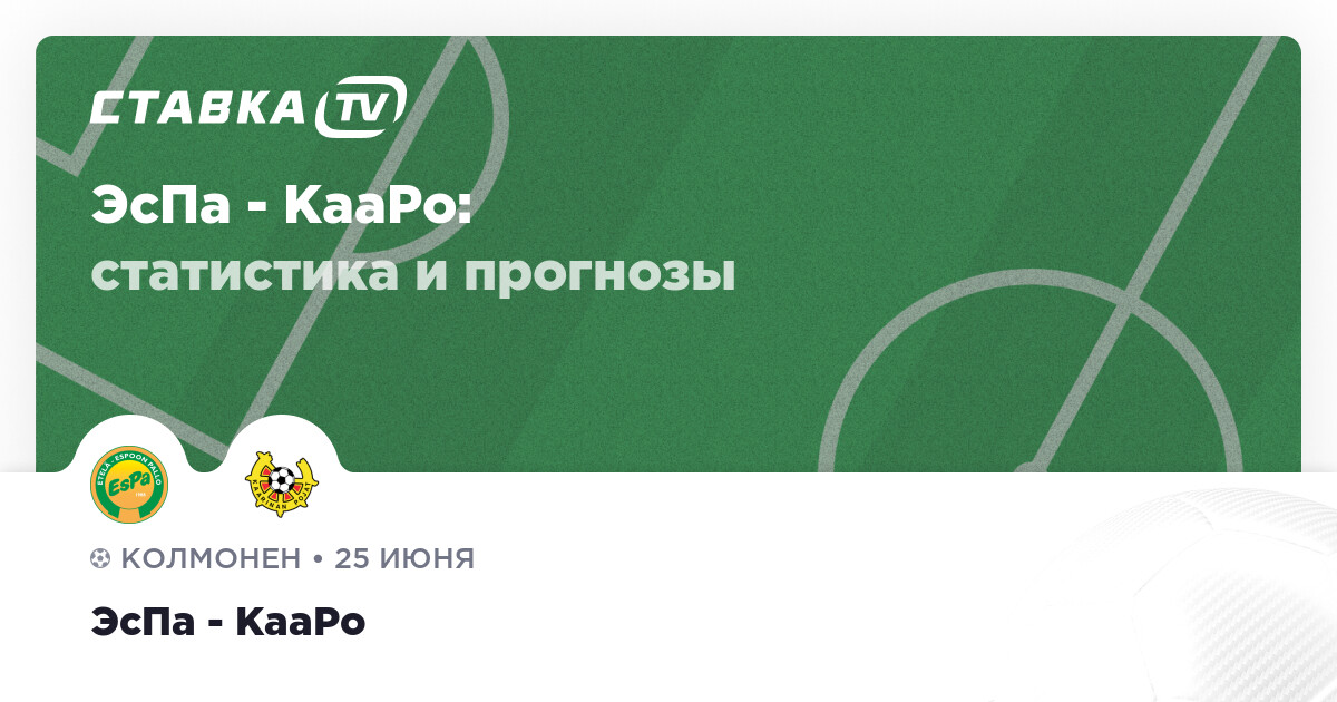 ЭсПа - КааРо: прогнозы 25 июня 2025 | СТАВКА TV