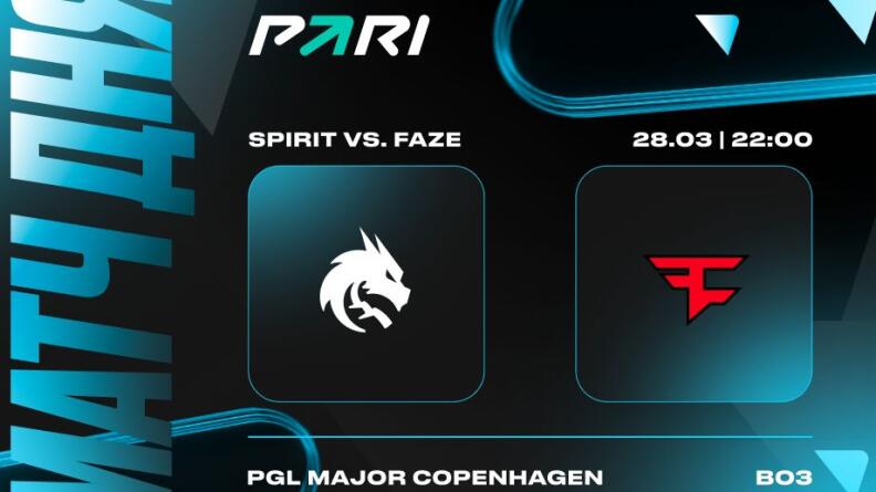 PARI: Team Spirit обыграет FaZe и пройдет в полуфинал PGL Major Copenhagen 2024 по CS2